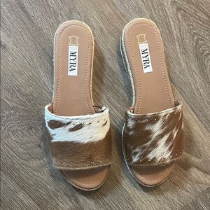 Myra cow hide Slide Sandals